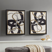 Load image into Gallery viewer, Moving Midas Abstract Gold Foil Framed Canvas 2 Piece Set MP95C-0284