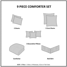 Load image into Gallery viewer, Dawn 9 Piece Cotton Percale Comforter Set - Queen MP10-7277 By Olliix