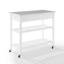 Load image into Gallery viewer, Chloe Stainless Steel Top Kitchen Island/Cart White/Stainless Steel