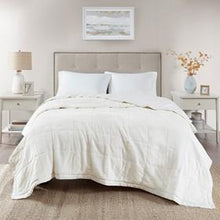 Load image into Gallery viewer, Madison Park Coleman 100% Polyester Reversible Plush To Microfiber Da Blanket MP51-6374 By Olliix