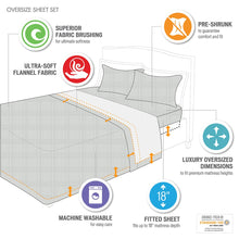 Load image into Gallery viewer, Oversized Flannel Cotton 4 Piece Sheet Set KingBR20-1858 By Olliix