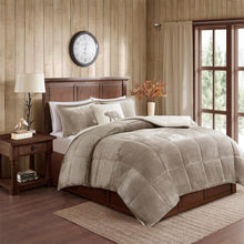 Load image into Gallery viewer, Olliix Alton 100% Polyester Solid Velour To Berber Comforter Set By Woolrich WR10-2417