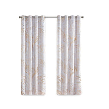 Load image into Gallery viewer, Rebecca Grommet Top Printed Marble Metallic Total Blackout Curtain ID40-1982 By Olliix