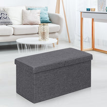 Load image into Gallery viewer, 30 Inch Folding Storage Ottoman with Lift Top-Dark Gray
