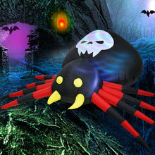 Load image into Gallery viewer, 6.5 Feet Inflatable Halloween Spider with Rotatable LED Light