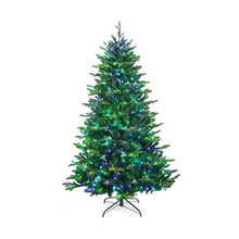 Load image into Gallery viewer, Pre-lit Artificial Hinged Christmas Tree with APP Controlled LED Lights-7 ft