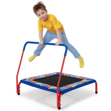 Load image into Gallery viewer, 36 Inch Kids Indoor Outdoor Square Trampoline with Foamed Handrail-Blue