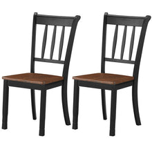 Load image into Gallery viewer, 2 Pieces Solid Whitesburg Spindle Back Wood Dining Chairs-Black