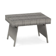Load image into Gallery viewer, Folding PE Rattan Side Coffee Table Patio Garden Furniture-Gray