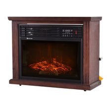 Load image into Gallery viewer, 28" Free Standing Electric Fireplace 1500W Glass View Log Flame Remote Home