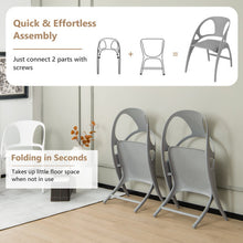 Load image into Gallery viewer, Folding Dining Chairs Set of 2 with Armrest and High Backrest-Gray