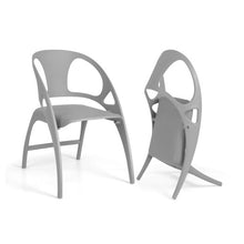 Load image into Gallery viewer, Folding Dining Chairs Set of 2 with Armrest and High Backrest-Gray