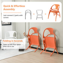 Load image into Gallery viewer, Folding Dining Chairs Set of 2 with Armrest and High Backrest-Orange