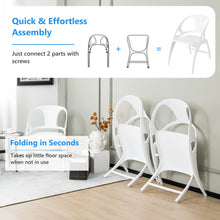 Load image into Gallery viewer, Folding Dining Chairs Set of 2 with Armrest and High Backrest-White