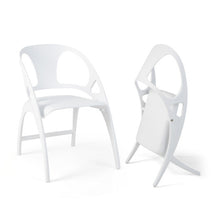 Load image into Gallery viewer, Folding Dining Chairs Set of 2 with Armrest and High Backrest-White