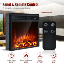 Load image into Gallery viewer, 18 Inch 1500W Electric Fireplace Freestanding and Recessed Heater