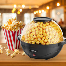 Load image into Gallery viewer, 6QT Stirring Popcorn Popper Maker with Nonstick Plate-Black