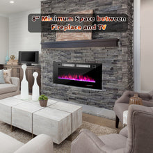 Load image into Gallery viewer, 42 Inch Ultra-Thin Electric Fireplace with Decorative Crystals and Smart APP Control-42 inch