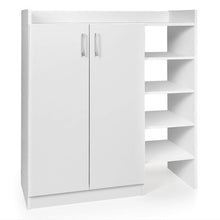 Load image into Gallery viewer, Freestanding Shoe Cabinet with 3-Postition Adjustable Shelves-White