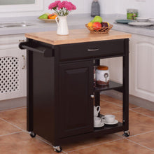 Load image into Gallery viewer, Wood Rolling Kitchen Storage Trolley Cart
