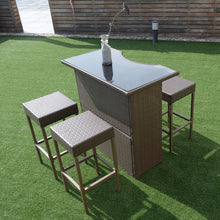 Load image into Gallery viewer, 5 pcs Rattan Wicker Dining Table Set