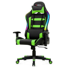 Load image into Gallery viewer, Adjustable Swivel Gaming Chair with LED Lights and Remote-Green