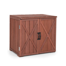 Load image into Gallery viewer, 2.5 x 2 Ft Outdoor Wooden Storage Cabinet with Double Doors -Brown