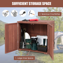 Load image into Gallery viewer, 2.5 x 2 Ft Outdoor Wooden Storage Cabinet with Double Doors -Brown