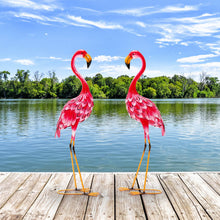 Load image into Gallery viewer, 2-Piece Flamingo Garden Statue Set