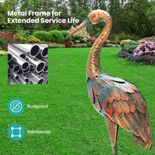 Load image into Gallery viewer, Set of 2 Crane Garden Statues Standing Metal Crane Sculptures Bird