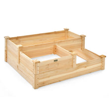 Load image into Gallery viewer, 3-Tier Wooden Raised Garden Bed with Open-Ended Base-Natural
