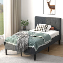 Load image into Gallery viewer, Twin Size Upholstered Platform Bed Frame with Button Tufted Headboard