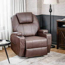 Load image into Gallery viewer, Massage Recliner Chair with Lumbar Heating Function-Brown