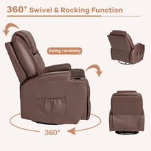 Load image into Gallery viewer, Massage Recliner Chair with Lumbar Heating Function-Brown