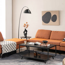 Load image into Gallery viewer, 2-Tier Modern Marble Coffee Table with Storage Shelf for Living Room-Black