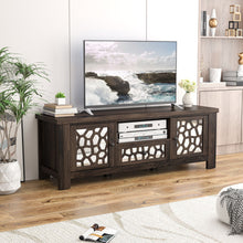 Load image into Gallery viewer, 55 Inch Retro TV Stand Media Entertainment Center with Mirror Doors and Drawer-Dark Brown