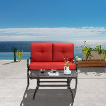 Load image into Gallery viewer, 2 Pcs Patio Outdoor Cushioned Coffee Table Seat-Red