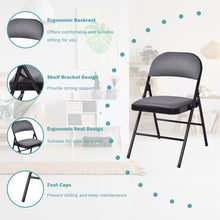 Load image into Gallery viewer, 4 Pieces Fabric Upholstered Padded Seat Folding Chairs Seet