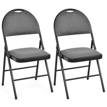 Load image into Gallery viewer, 2/4 Pieces Padded Folding Office Chairs with Backrest-Set of 2