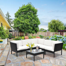 Load image into Gallery viewer, 6 pcs Right Angle Rattan Wicker Patio Furniture Set