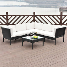 Load image into Gallery viewer, 6 pcs Right Angle Rattan Wicker Patio Furniture Set