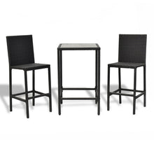 Load image into Gallery viewer, 3 pcs Rattan Outdoor Dining Table and Barstools Set