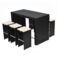 Load image into Gallery viewer, 7 pcs Outdoor Rattan Wicker Dining Set
