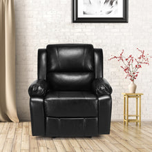 Load image into Gallery viewer, Manual Recliner PU Leather Padded Home Lounge Sofa-Black
