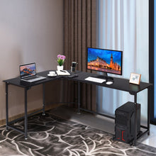 Load image into Gallery viewer, Home Office L-Shaped Corner Study Computer Desk-Black