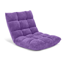 Load image into Gallery viewer, Adjustable 14-position Cushioned Floor Chair-Purple