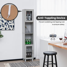 Load image into Gallery viewer, 71 Inch Tall Tower Bathroom Storage Cabinet and Organizer Display Shelves for Bedroom-Gray