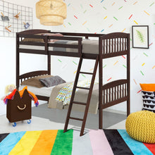 Load image into Gallery viewer, Solid Wood Twin Bunk Beds with Detachable Kids Ladder