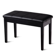 Load image into Gallery viewer, Solid Wood PU Leather Piano Double Duet Keyboard Bench-Black