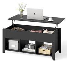 Load image into Gallery viewer, Lift Top Coffee Table with Storage Lower Shelf-Black